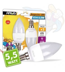 LOT DE 2 AMPOULES E14,...